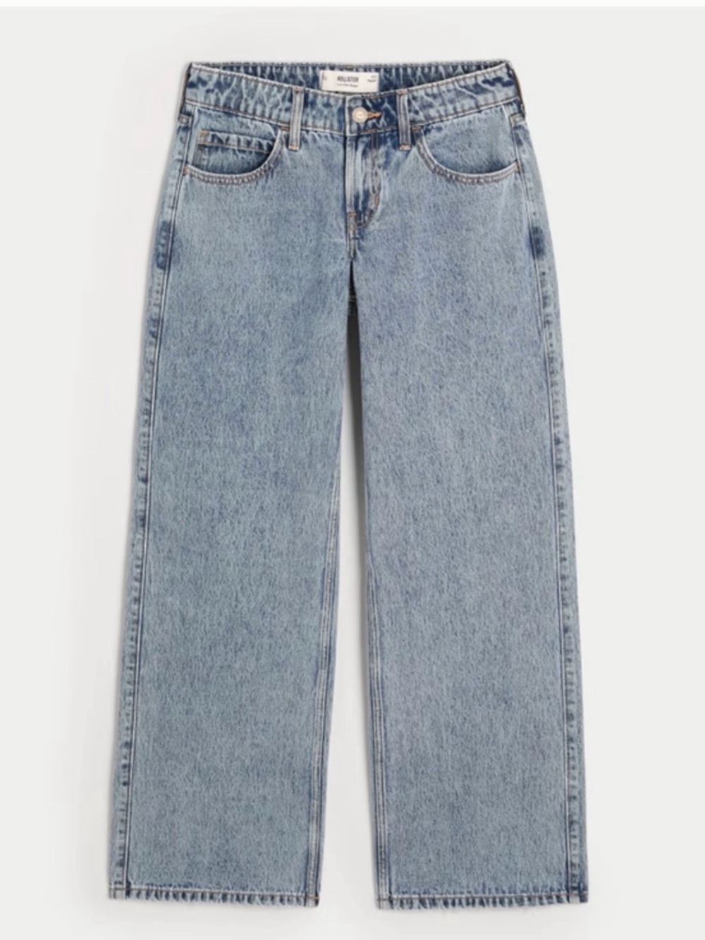 Hollister Low-Rise Medium Wash Baggy Jeans
